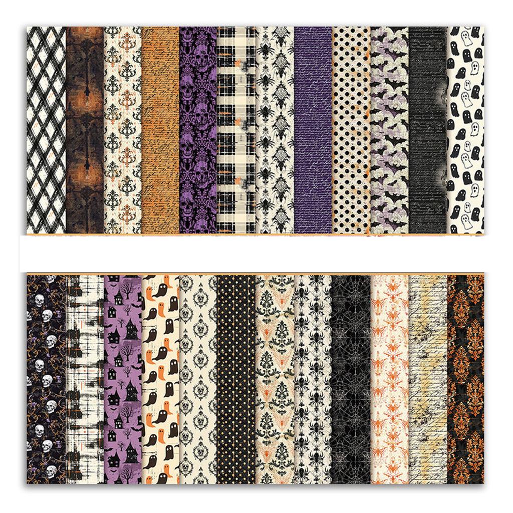 24PCS/SET Christmas Flower Printed Scrapbooking Background Paper Pads Vintage Junk Journal Paper Packs Art Handmade Crafts