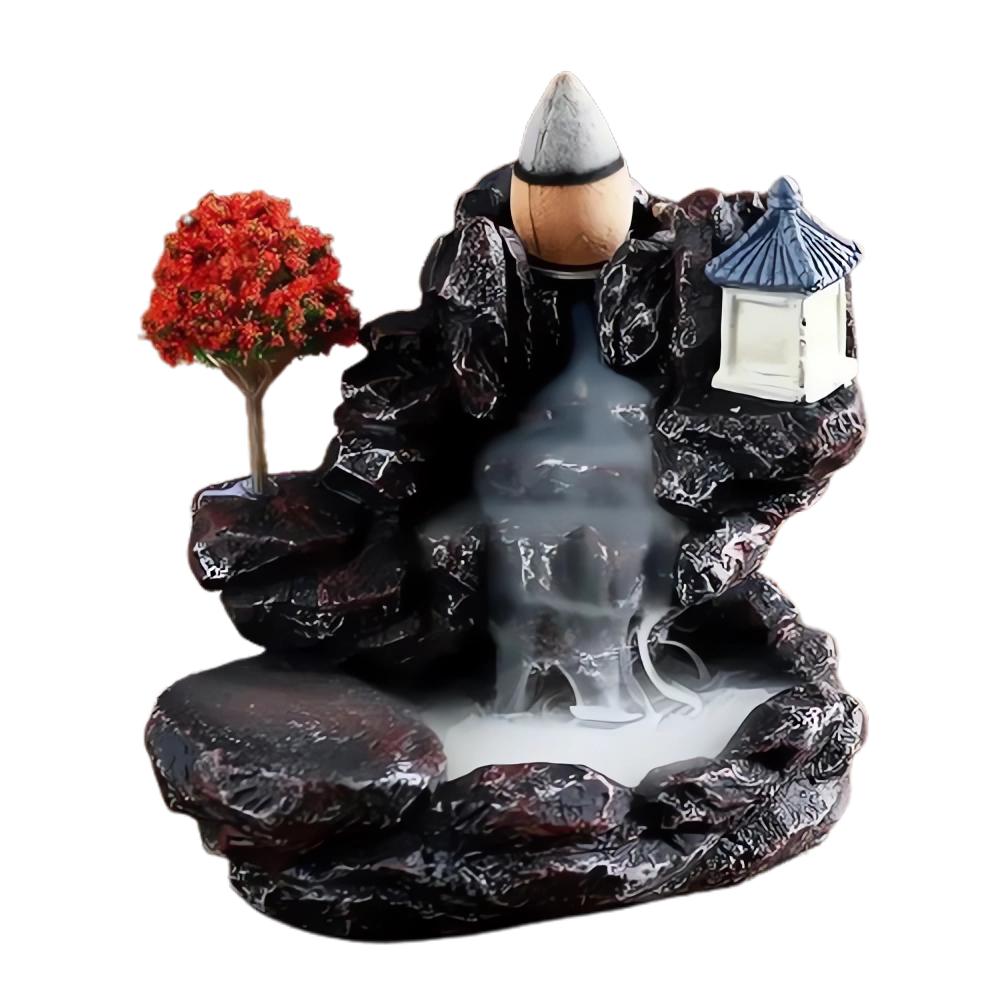 Backflow Incense Holder Waterfall Incense Burner Home Decor Aromatherapy Ornament Incense Cones with Backflow Incense Cones