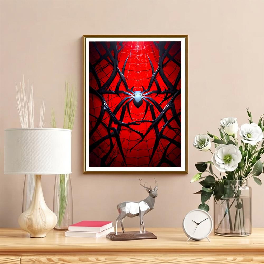 Creepy Spider 5D Diy Diamond Painting Round Diamond Diy Frameless Holiday Artwork Suitable For Home Office Wall Decoration