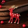 Elk Lapel Pin Christmas Reindeer Brooch Pin Rhinestone Sweater Alloy Cardigan Coat Suits Accessories Jewelry Gift for Xmas