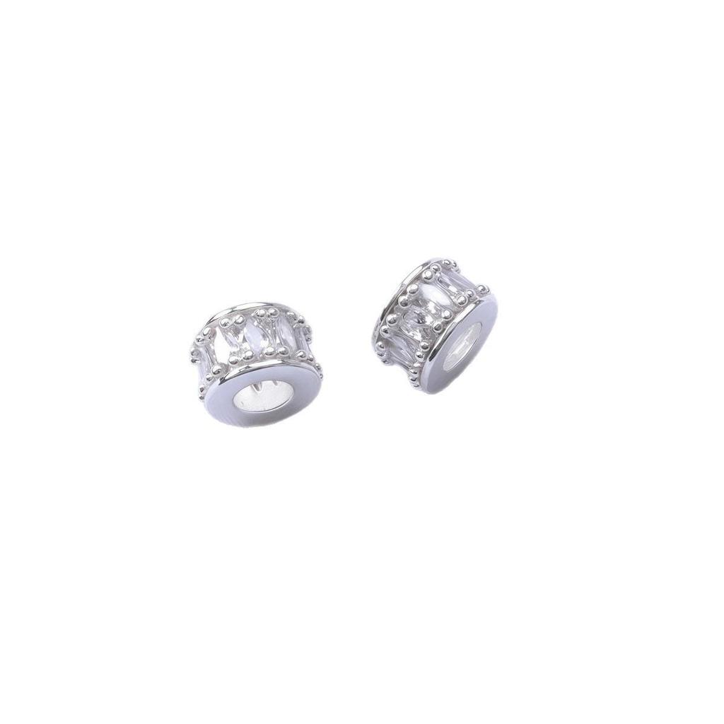 14K Gold-Filled Diamond-Set Barrel Spacer Beads for DIY Jewelry Crafting