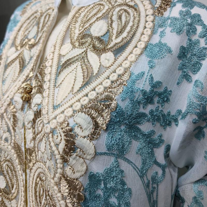 Muslim Women Embroidered Dubai Arabian Loose Dress Evening Dress Eid Robe