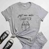 Just One More Chapter Tshirt Kawaii Book Lover Gift Tshirt Funny Cat Mom Librarian Reading Tee Shirt Top Dropshipping