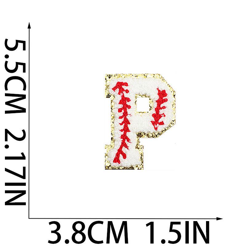 5.5Cm Baseball Pattern English Letter Embroidery Cloth Sticker Ironing Towel Embroidery Letter Patch Sticker Computer Embroidery Chapter Boy