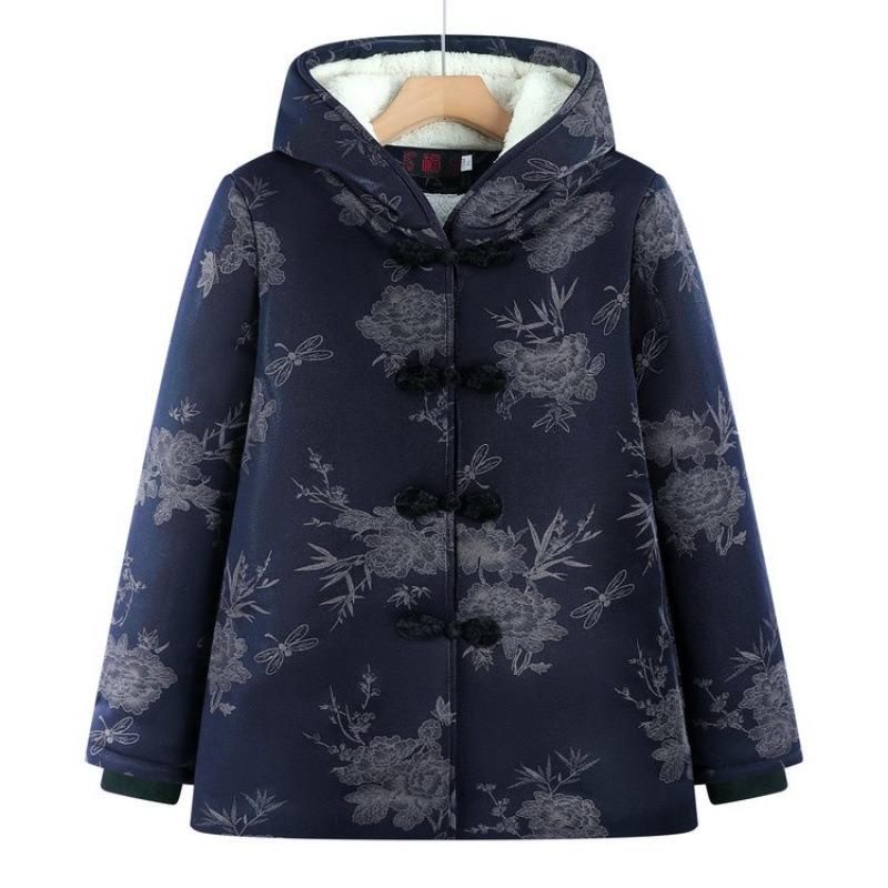 Women's Winter Cotton-padded Jacket, Cotton-padded Jacket, Hooded Cotton-padded Jacket, Piled and Thickened Old Lady To Keep Warm
