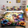 Colorful Fairy Garden Decor Set Kid'S And Adults' Bedroom Decor, Exquisite Three-Piece Bedding Set Gift