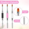 3PCS Nail Brushes for Builder Gel,Double-Ended Hard Gel Brushes for Nails, Gels Builder Brush, for Salons and DIY, Nail Extension, UV Gels, Nails