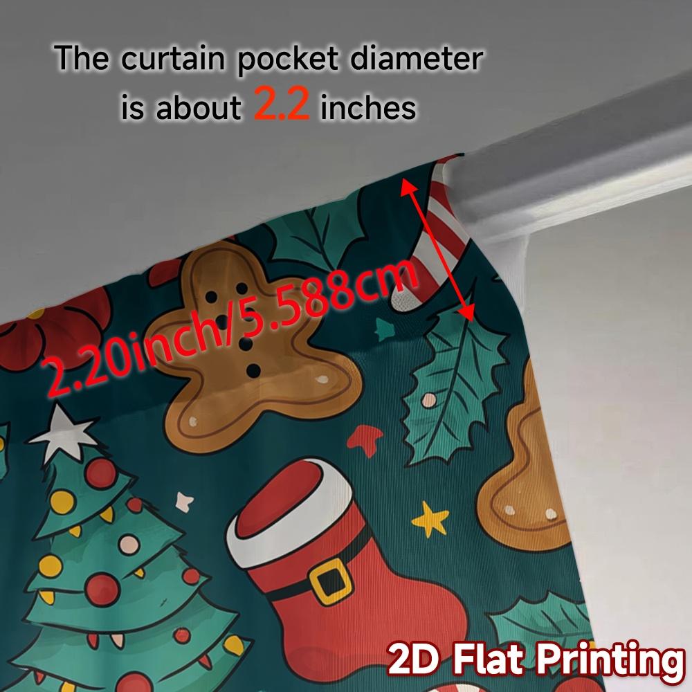2 Stück, Vorhänge Niedlicher Weihnachtsstrumpf Baum (2) Kreative Beliebte Vorhänge Maschinenwaschbare Stoffvorhänge Dekorationen Innen