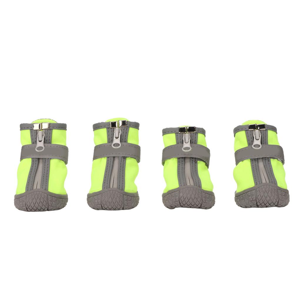 Dog Warm Boot Waterproof Breathable Reflective Prevent Slip Soft Sole Puppy Shoes for Outdoor Green