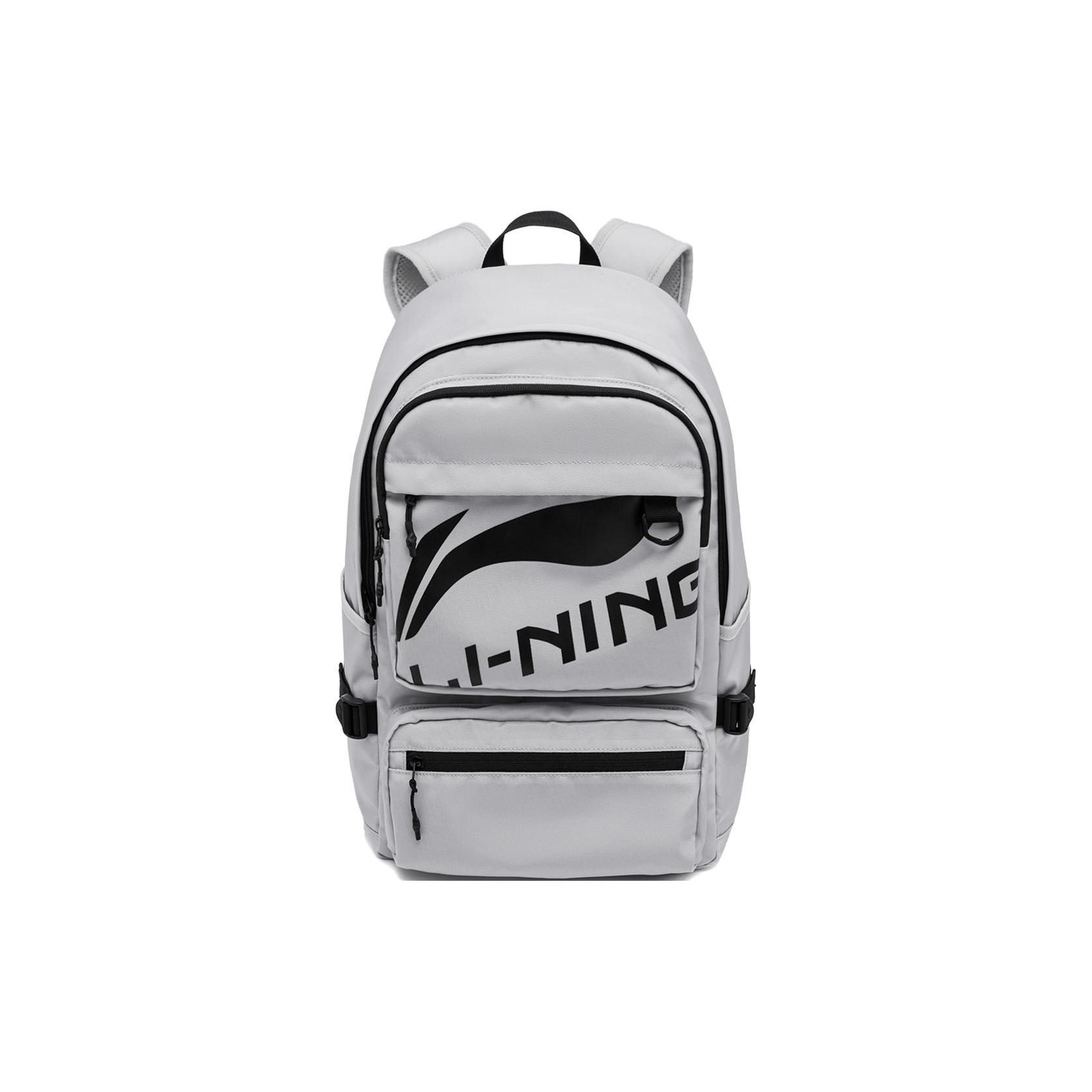 

Li Ning Sports Lifestyle Series Fashion Eco-Friendly Zipper Logo Print Adjustable Shoulder Straps Polyester Sports Backpack Unisex Backpack ABSU181-2 Antarctic Gray