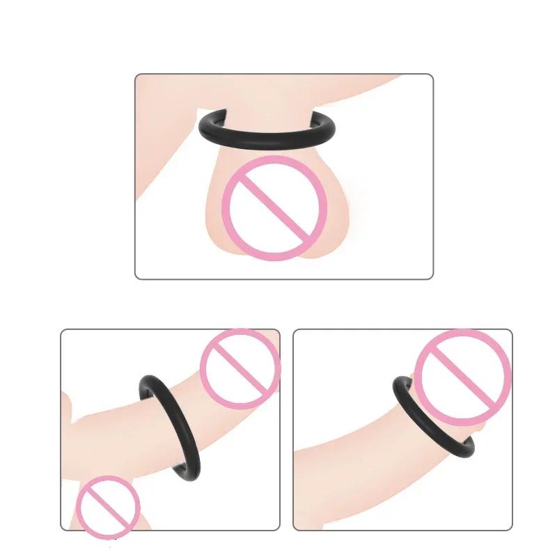3pcs Silicone Penis Ring Ejaculation Delay Cock Rings Dick Erection Cockring Male Chastity Adult Sex Toys for Men