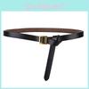 Womens Genuine Leather Slim Belt With Alloy D Buckle For Casual Wear