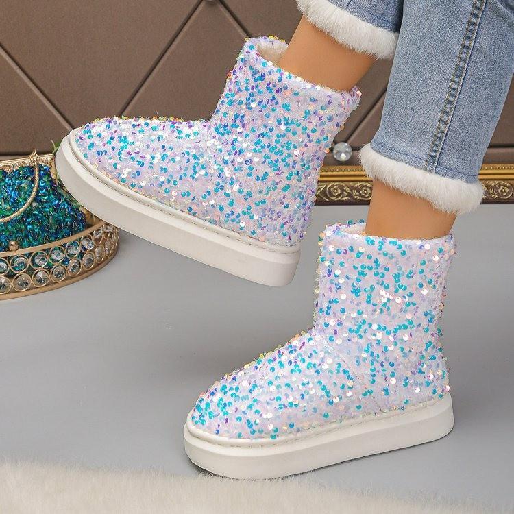 Ghete de iarnă retro din bumbac pentru femei Iarnă Nou Acasă Confortabile Glezne Pluș Antiderapante Pantofi de damă la modă De Mujer