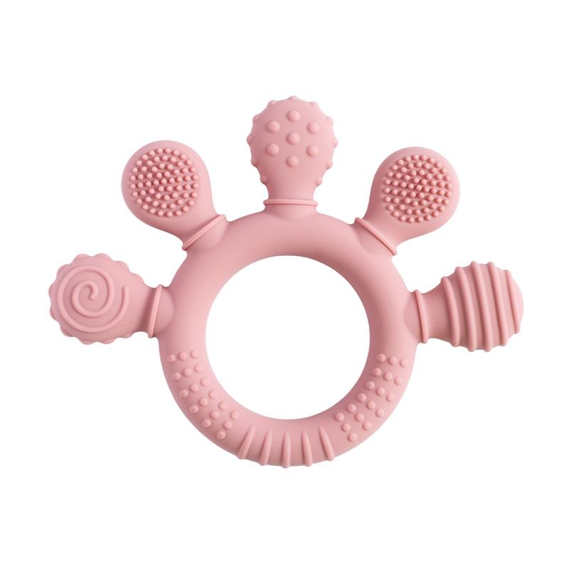 Silicone Baby Teether Toys 0-12Month Food Grade Toddlers Anxiety Teething Ring Sensory Toys Silicone Animal Soothing Accessories