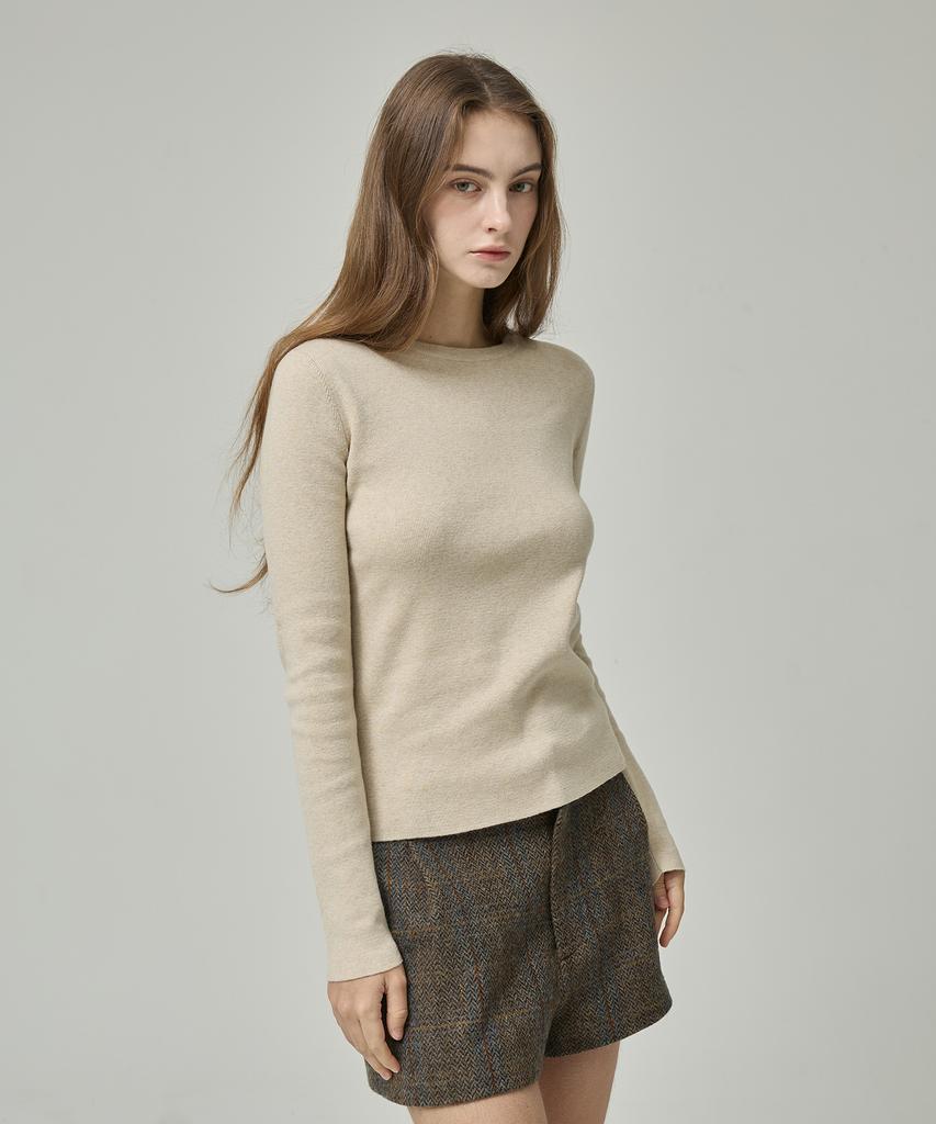 Lapineatteullie Essential Cashmere Knit Top Oatmeal