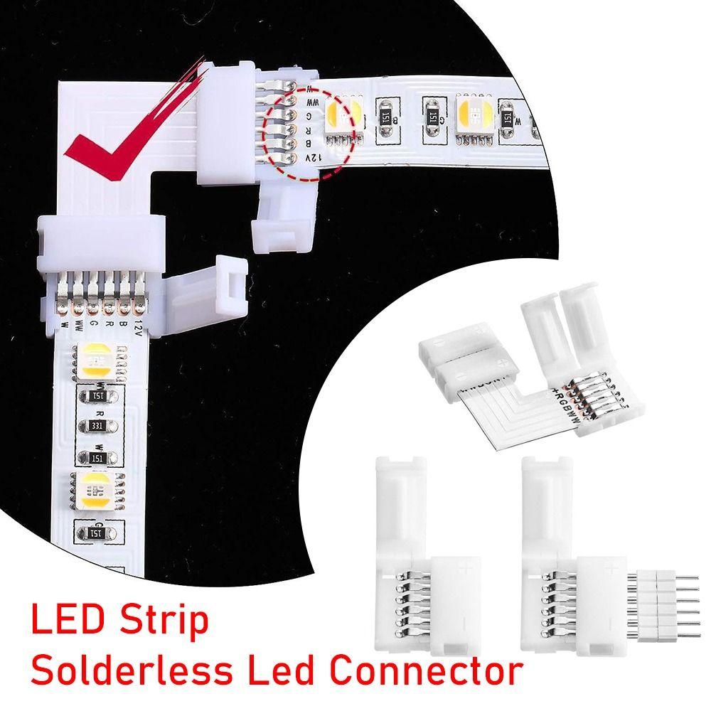 

3PCS 6PIN Strips Lights Connector L-образный беспаечный разъем Угловые разъемы Светодиодные ленты