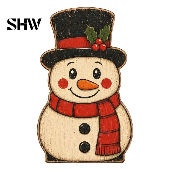 Decorative Shelf Statues Christmas Wooden Table Decorations, Santa Claus Snowman Reindeer Desktop Ornaments, Indoor Holiday Displays Distressed Tiered
