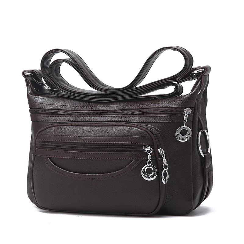 Elegant Soft Leather Crossbody Bag for Middle-Aged & Elderly Women - 2024 New Style