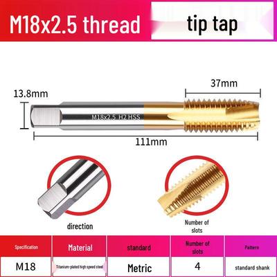Jundingying M18*2.5 Spiral-Titan-Gewindebohrer & Bohrer