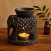 Oil Burner Soapstone Standing Elephant 10.5cm