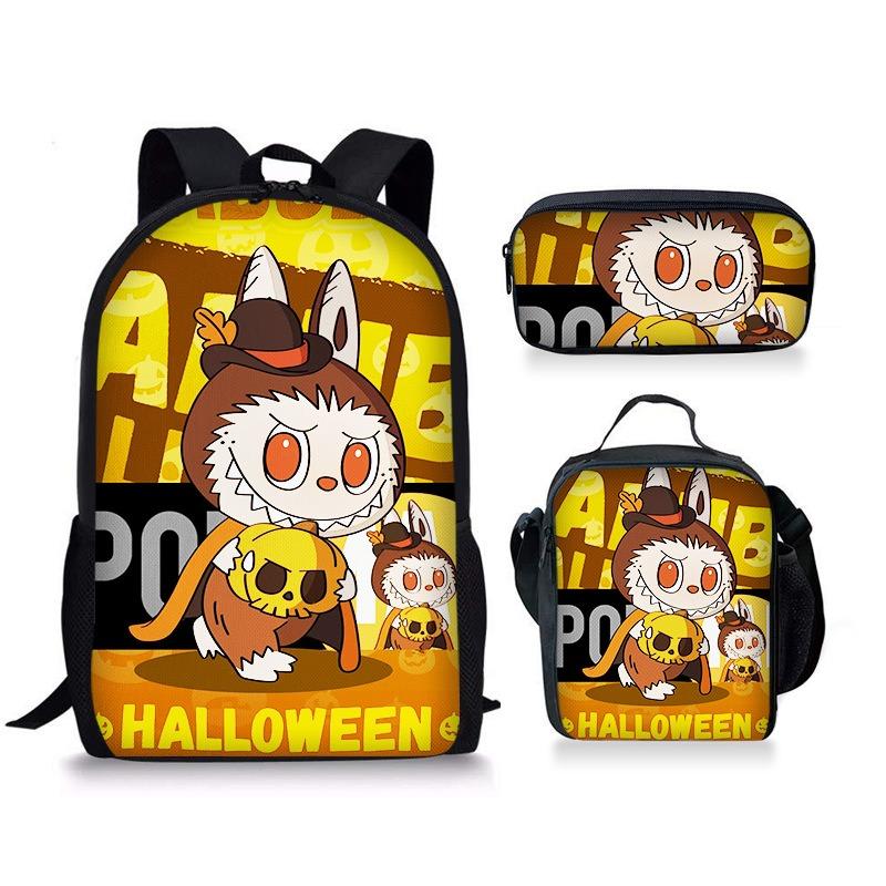 School bag new three-piece meal bag pencil bag student baby backpack cute versatile portable