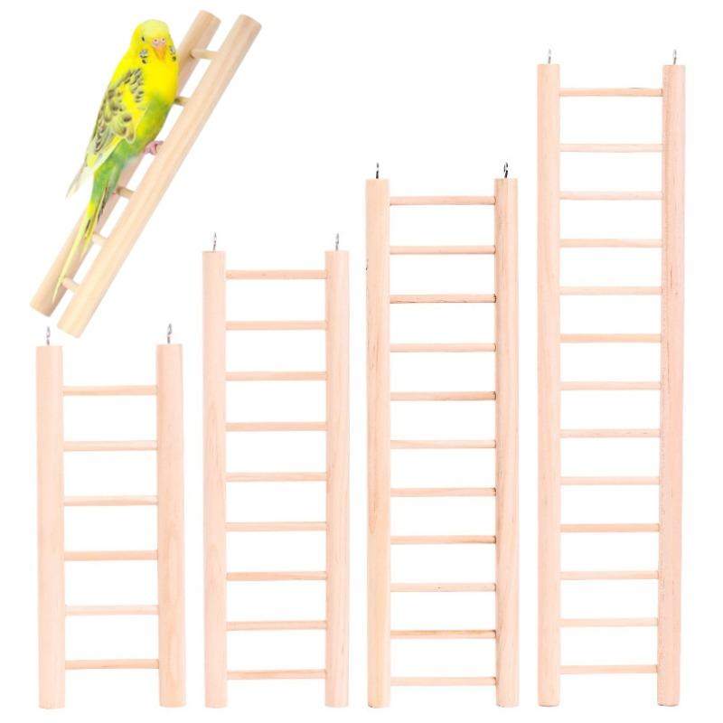 Parrot Basics 13-Step Wood Ladder Bird Toys Ladder Hanging Bird Ladder Step Ladders Birdie Cage Hanging Bird Climbing Toys