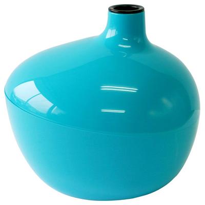Yawata Kasei Sceltevie VERTU DE VASE (Vertu De Vase) Small Storage with Flower Vase, Turquoise Blue, Approx. 16.2 X 15.2 X 14.8 Cm