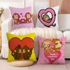 Happy Monkey Cushion Cover Natural Linen Organic Fabric DoubleSided Printing Sofa Home Decor Breathable Bed Pillow