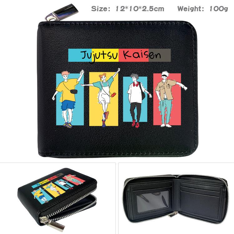Jujutsu Kaisen Anime Zip PU Wallet Cartoon Print Coin Purse Large Capacity Card Holder Gojo Satoru Sukuna 1pcs