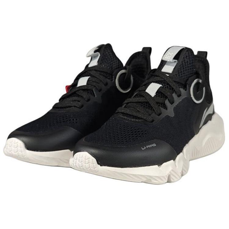 Li Ning Sports Lifestyle Series Comfortable Simple Non-Slip Wear-Resistant Low-Top Casual Shoes Women Casual Shoes Black Gray AGLU238-1