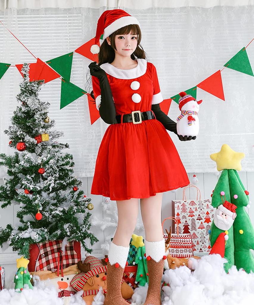 [Milky Time] Christmas Santa Cosplay, Classic Women's Santa Costume