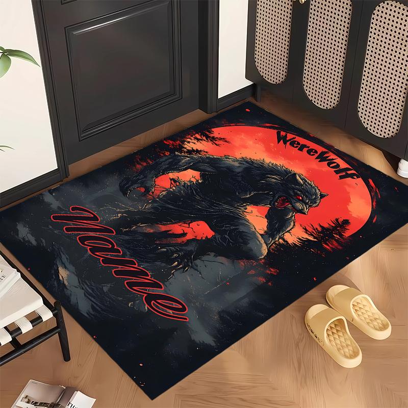 Horrible Werewolf (1) Personalized Name Office Carpet Stylish Decor for Living Room Bedroom Kitchen
