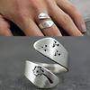 Punk Vintage Silver Color Dandelion Open Adjustable Rings for Women 2024 Tree Leaf Flower Finger Men Rings Wedding Jewelry Gifts