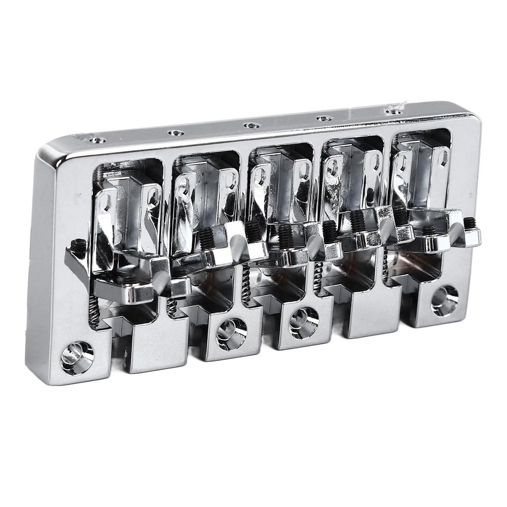 Bass Bridge Flip Top Micro Adjustable 5 String Bass Bridge Replacement for Practice Performance Silver