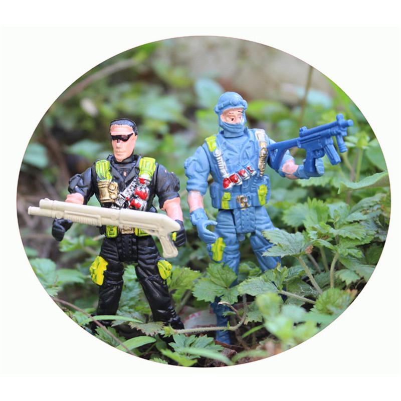 Military Playset Special Force Action Figures Kids Toys Plastic 9Cm Soldier Men