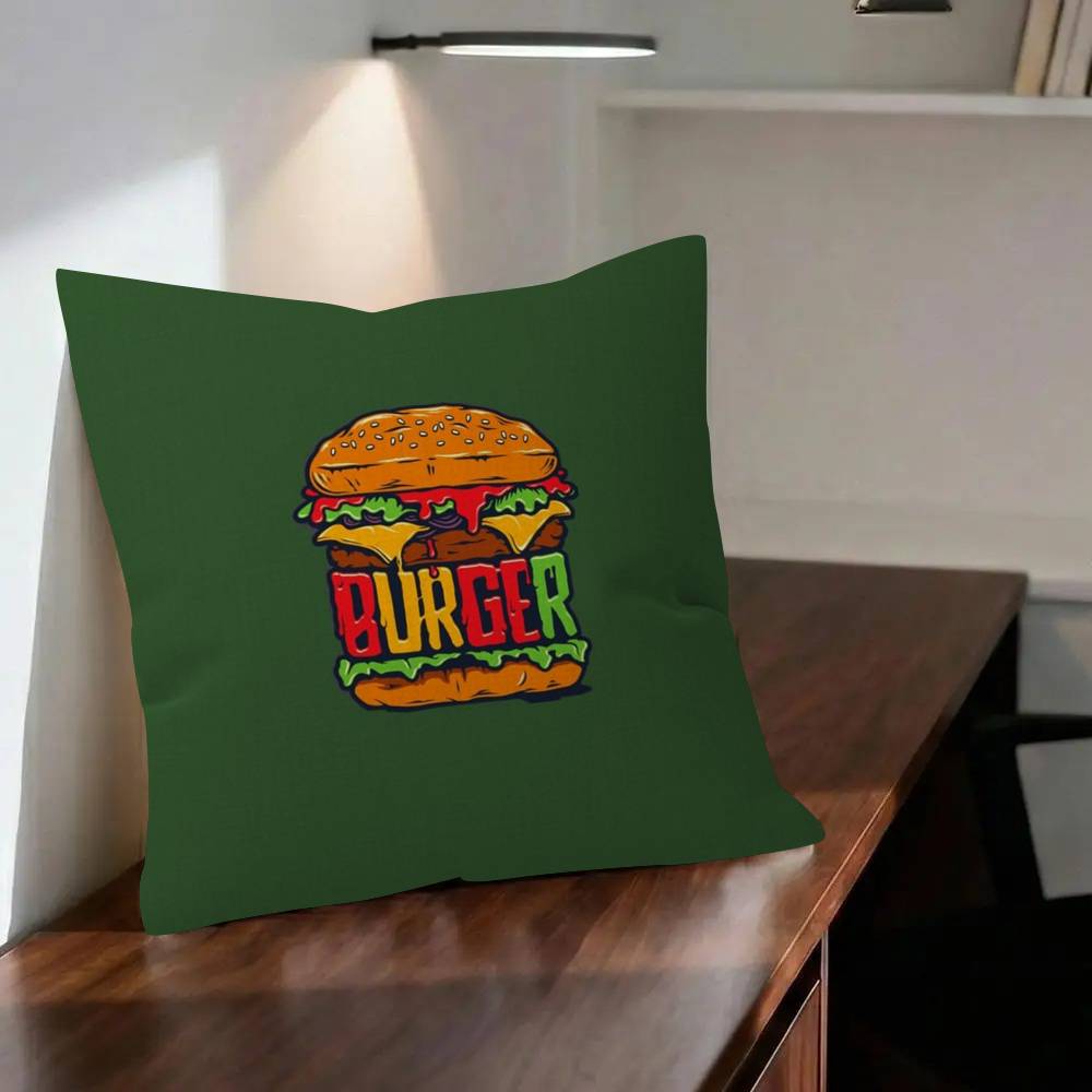 Pillow anime Cushion Cover x Polyester Sofa Cushions Decorative Throw Pillows Home Decoration Pillowcover Logo Burger King