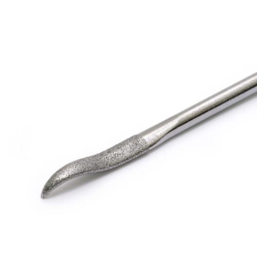 Wave Hobby Tool Series HG Special Shape Diamond File, Oval/Bent Tip, Plastic Model Tool, HT-682, Grip: Red