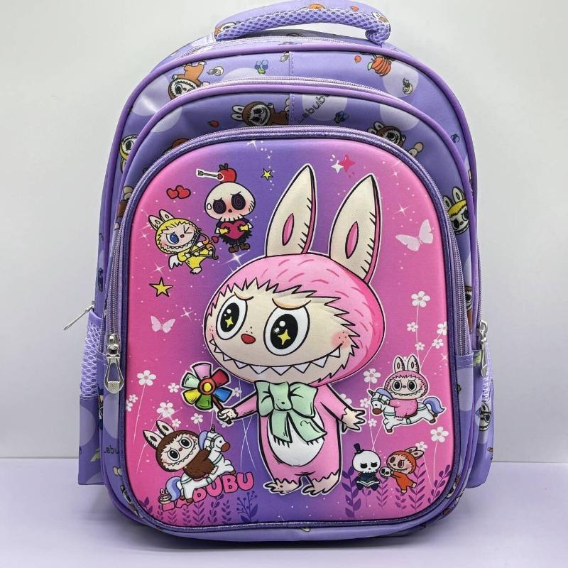 School Bag New Cute 16 Inch La Bubu Middle and Large Class Children's Backpack Cute Cartoon Boys and Girls Backpack