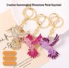 Rhinestone Hummingbird Keychain Pendant - Stylish Metal Accessory for Bags and Cars