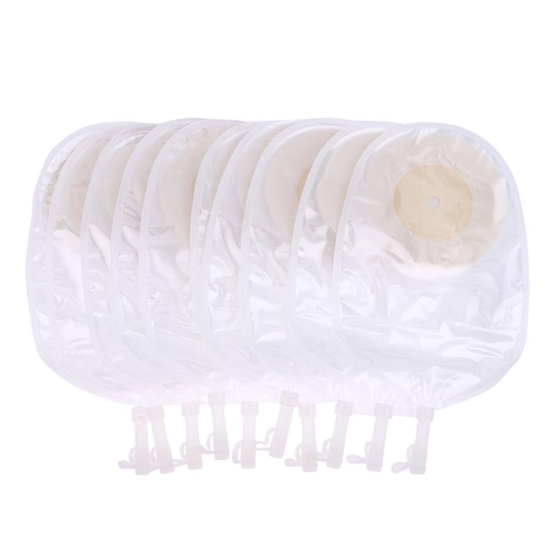 10 Pcs Drain Valve One-Piece System Colostomy Bags For Adults Disposable Colostomy Pouch Opening 20-65Mm With Clip Closure