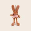Warm Warm Stuffed Bunny Keyring With Plaid Dress Decoration For Cute Collection Fans