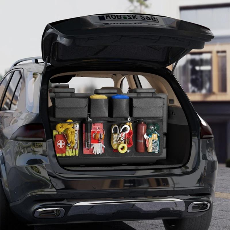 Oxford fabric Car Trunk Organizer Automatic Storage Bag SUV Car Rear Seat Backrest Hanging Bags Net Bags Travel Storage Bag Accessories