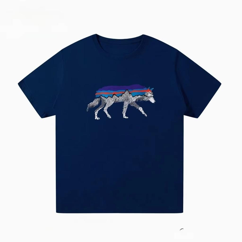 Men's and Women's Summer Loose Wolf Print Pure Cotton Short-sleeved T-shirts Are Simple and Fashionable Men T Shirt  Top Cpe