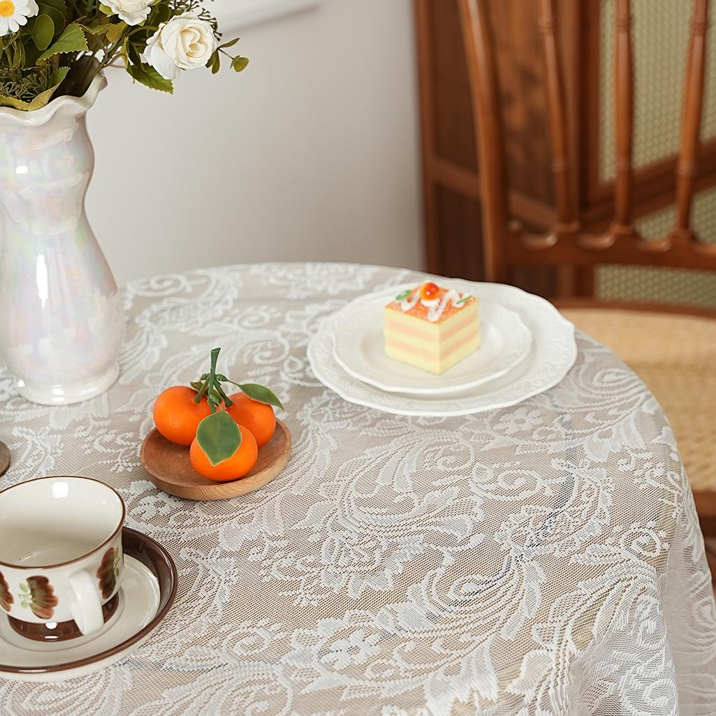

Белая скатерть из французского кантри кружева для гостиной, спальни, уличного обеденного стола, элегантный домашний декор, покрытие для стола 140x180cm белый