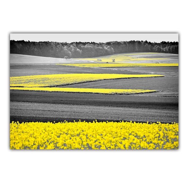 Retro Art Country Style Landscape Canvas Painting Rape Flower Sea Poster Office Wall Painting Living Room Home Decoration Mural No Frame