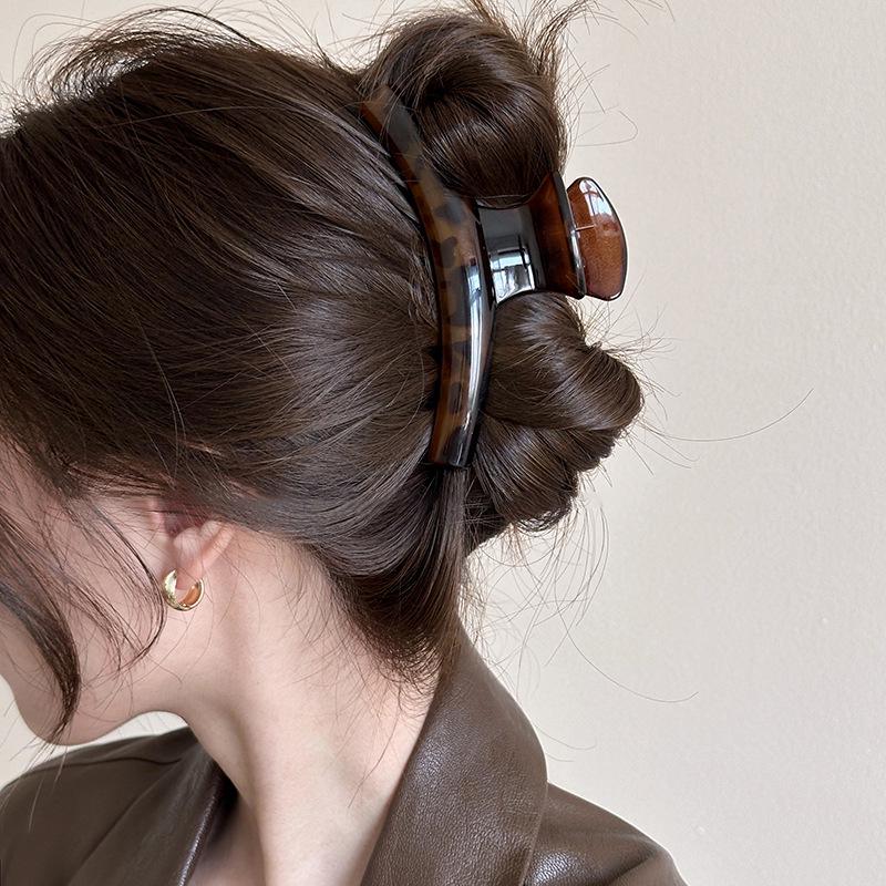 2025 Tortoiseshell Retro Large Hair Claw: Elegant High-End Shark Clip for Women