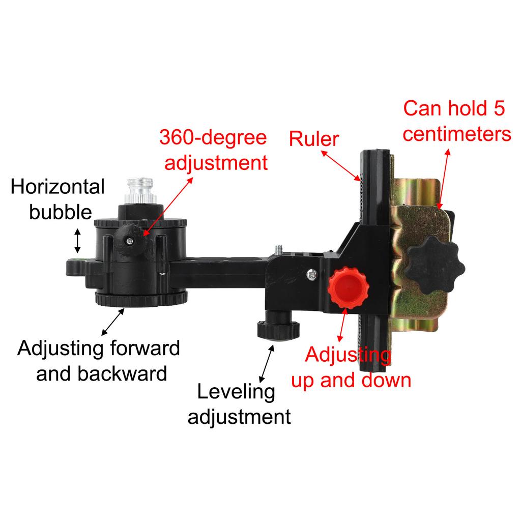 Stable Support 360 Degree Adjustment Black Adjustable Level Adapter Adapter Compact Mount Impact-Resistant Material