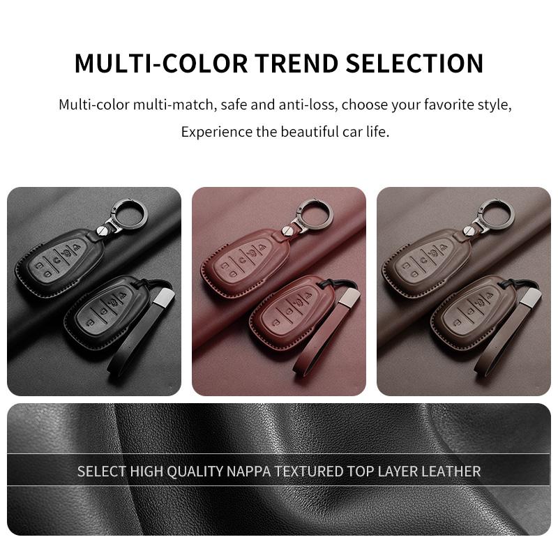 Leather Car Key Case Cover Protective Shell For Chevrolet Chevy Malibu Camaro Cruze Traverse Spark Equinox Sonic Volt Keychain
