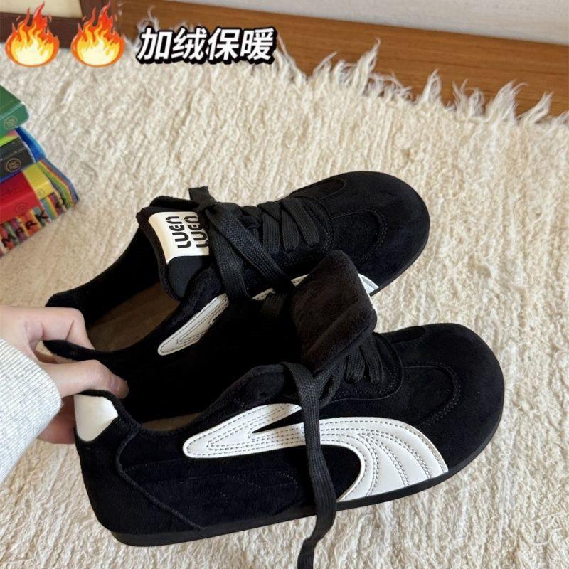 Ins Vintage Brown German Training Shoes 22 Winter Fleece Warm Forrest Forrest Shoes Casual Sports Board Shoes