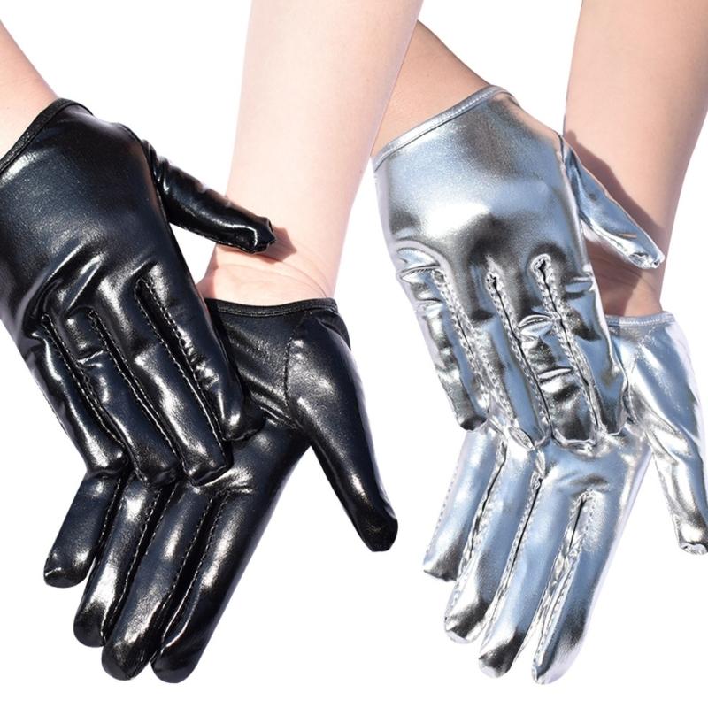 Women Glossy Short Gloves Punk Styles Hand Gloves For Fashion And Comfortable Night Club Music Festival Handwear